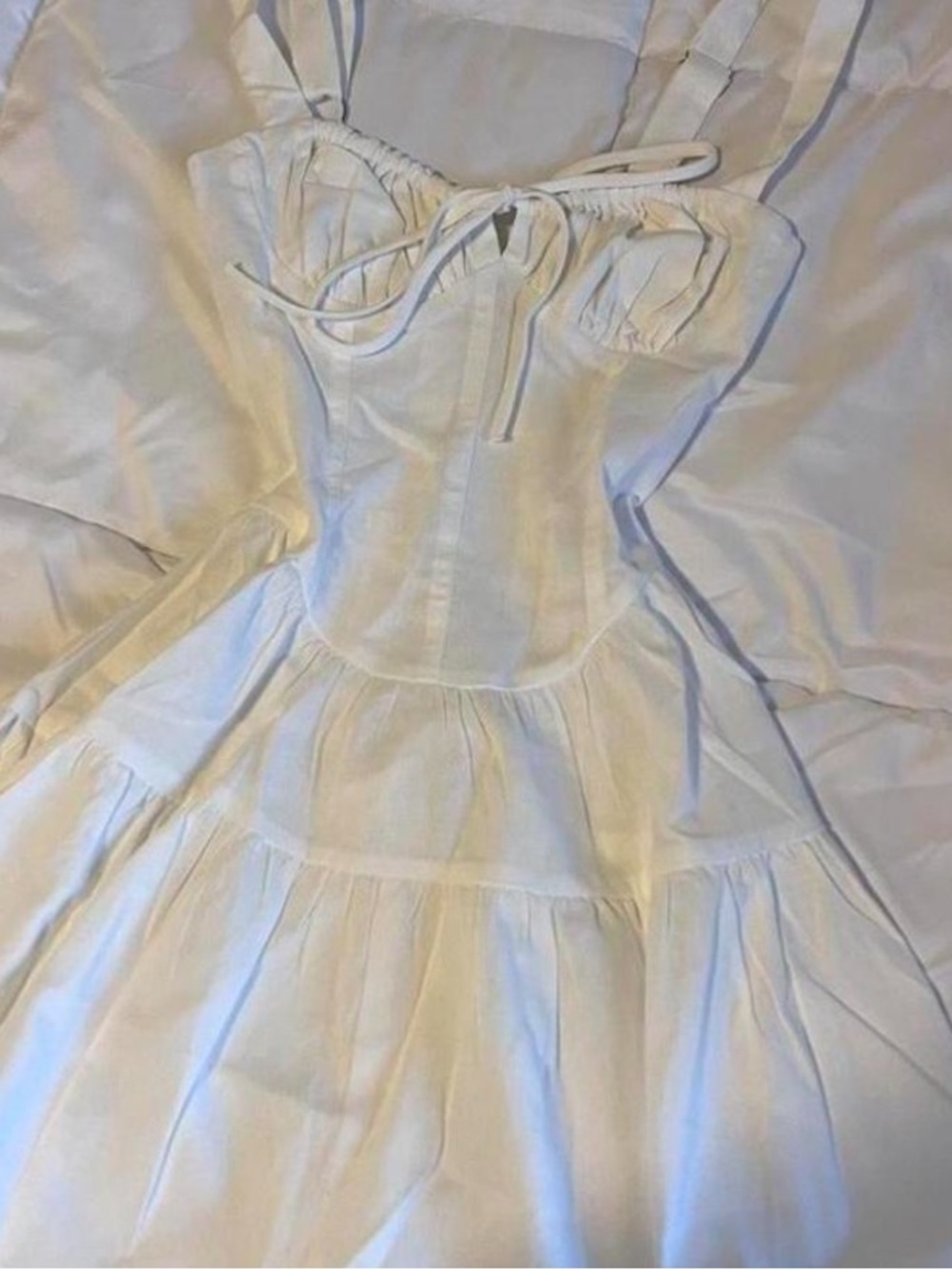 Peppermayo White Ruched Bust Mini Slip Dress - Picture 2 of 4